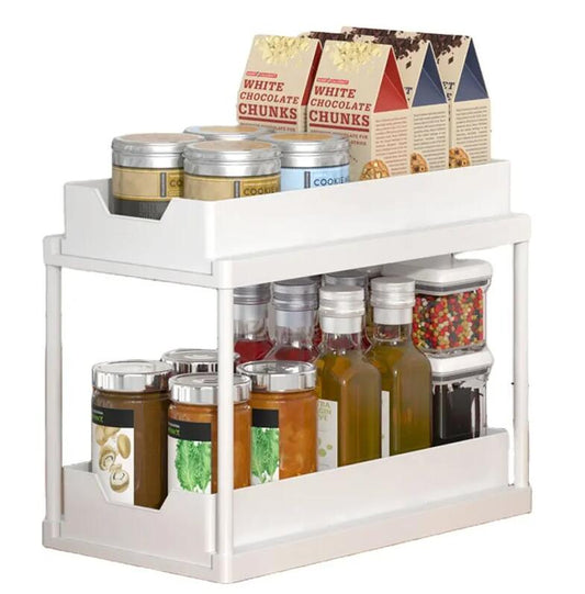 Under Sliding Cabinet Basket Organizer 2 Tier Storage Under Cabinet Bathroom Under Sink Organizers